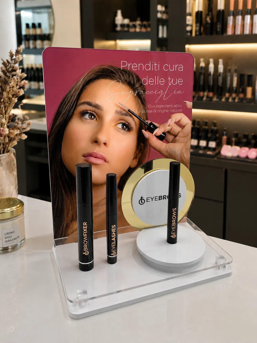 Espositore da banco per prodotti cosmetici