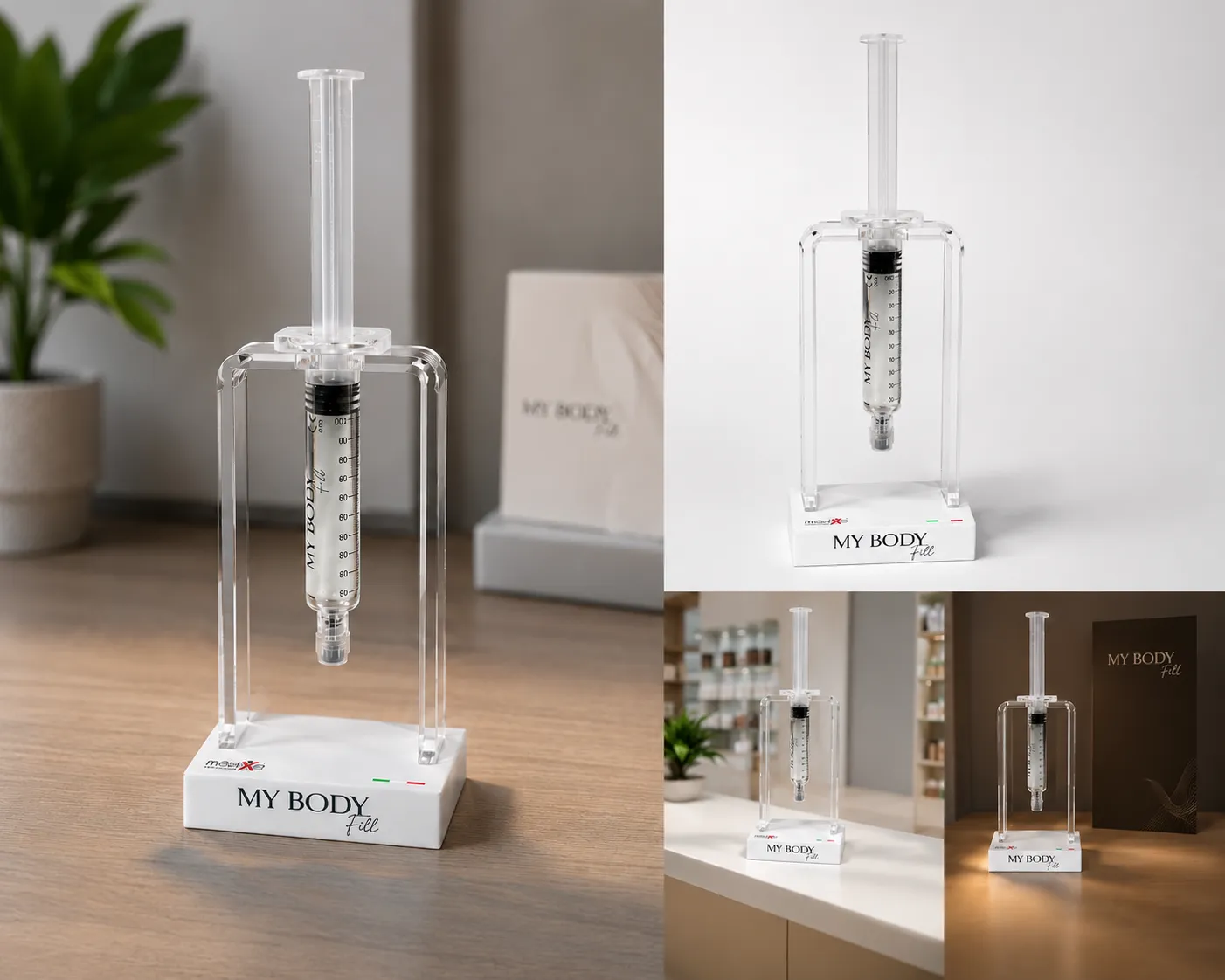 Espositore in plexiglass per prodotto cosmetico