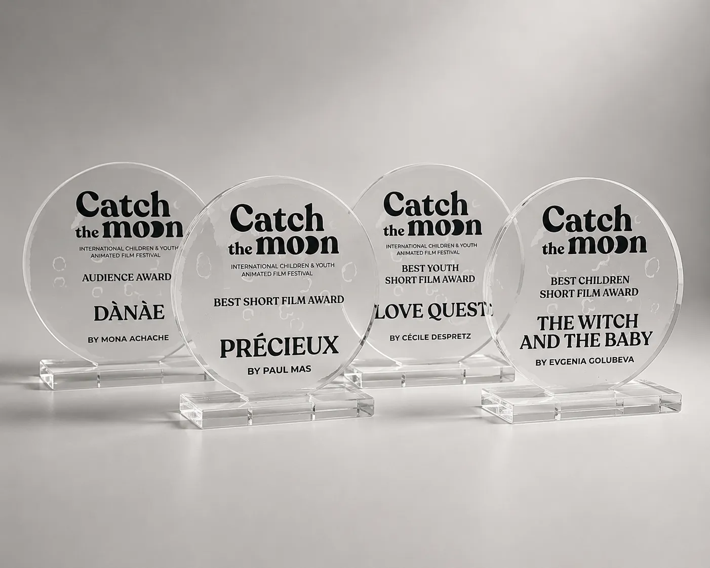 Premi in plexiglass per festival cinematografico