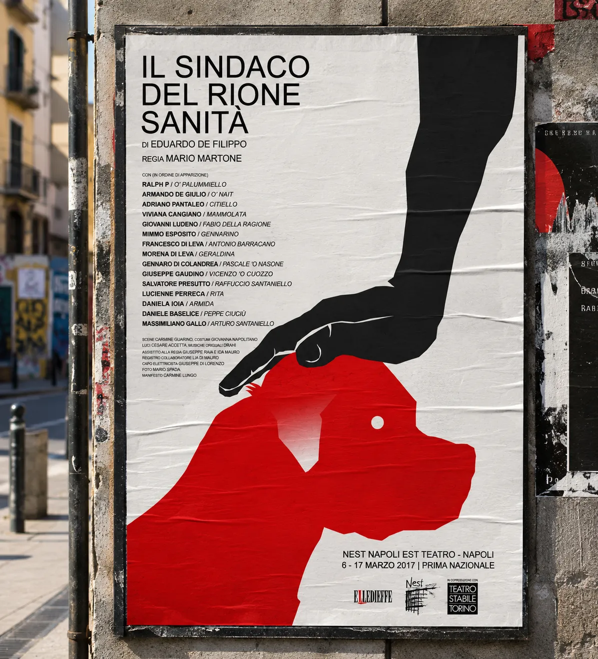 Manifesto teatrale stampato in grande formato
